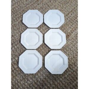 6 Heritage White Bread & Butter Plates, Johnson Bros England, Octagonal EUC!!